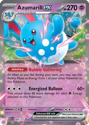 Azumarill ex 084/217 Double Rare Ascended Heroes Pokemon