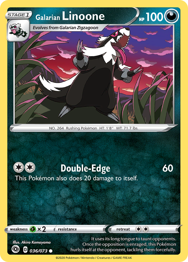 Galarian Linoone 036/073 Common Champion's Path Pokemon