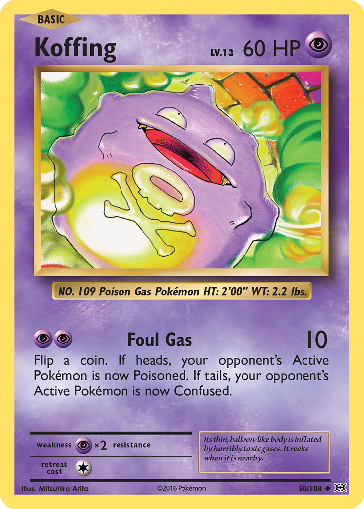 Koffing 50/108 Uncommon Evolutions Pokemon Reverse Holo