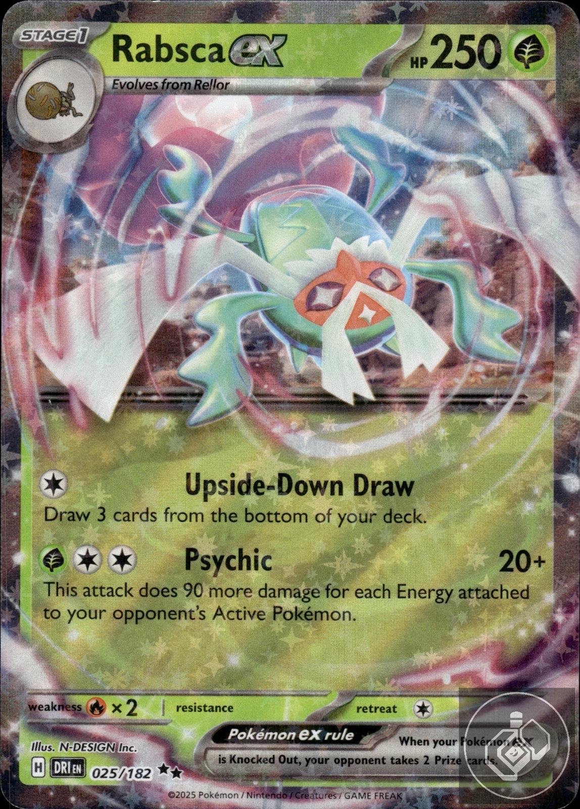Rabsca ex 025/182 Double Rare Destined Rivals Pokemon