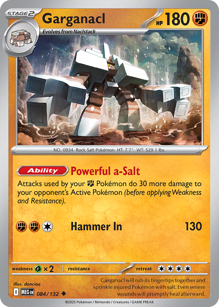Garganacl 084/132 Uncommon Mega Evolution Pokemon Reverse Holo