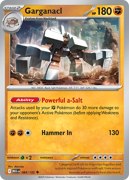 Garganacl 084/132 Uncommon Mega Evolution Pokemon Reverse Holo