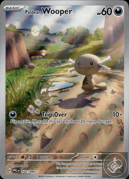 Paldean Wooper 102/094 Illustration Rare Phantasmal Flames Pokemon