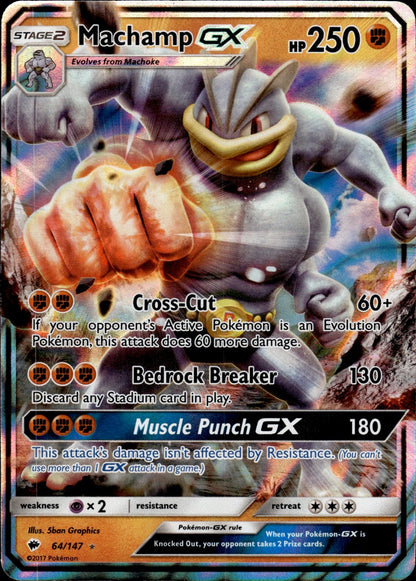 Machamp GX 64/147 Holo GX Rare Burning Shadows Pokemon