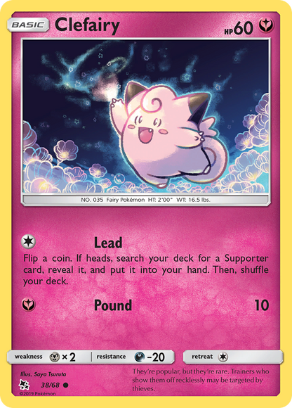Clefairy 38/68 Common Hidden Fates Pokemon Reverse Holo