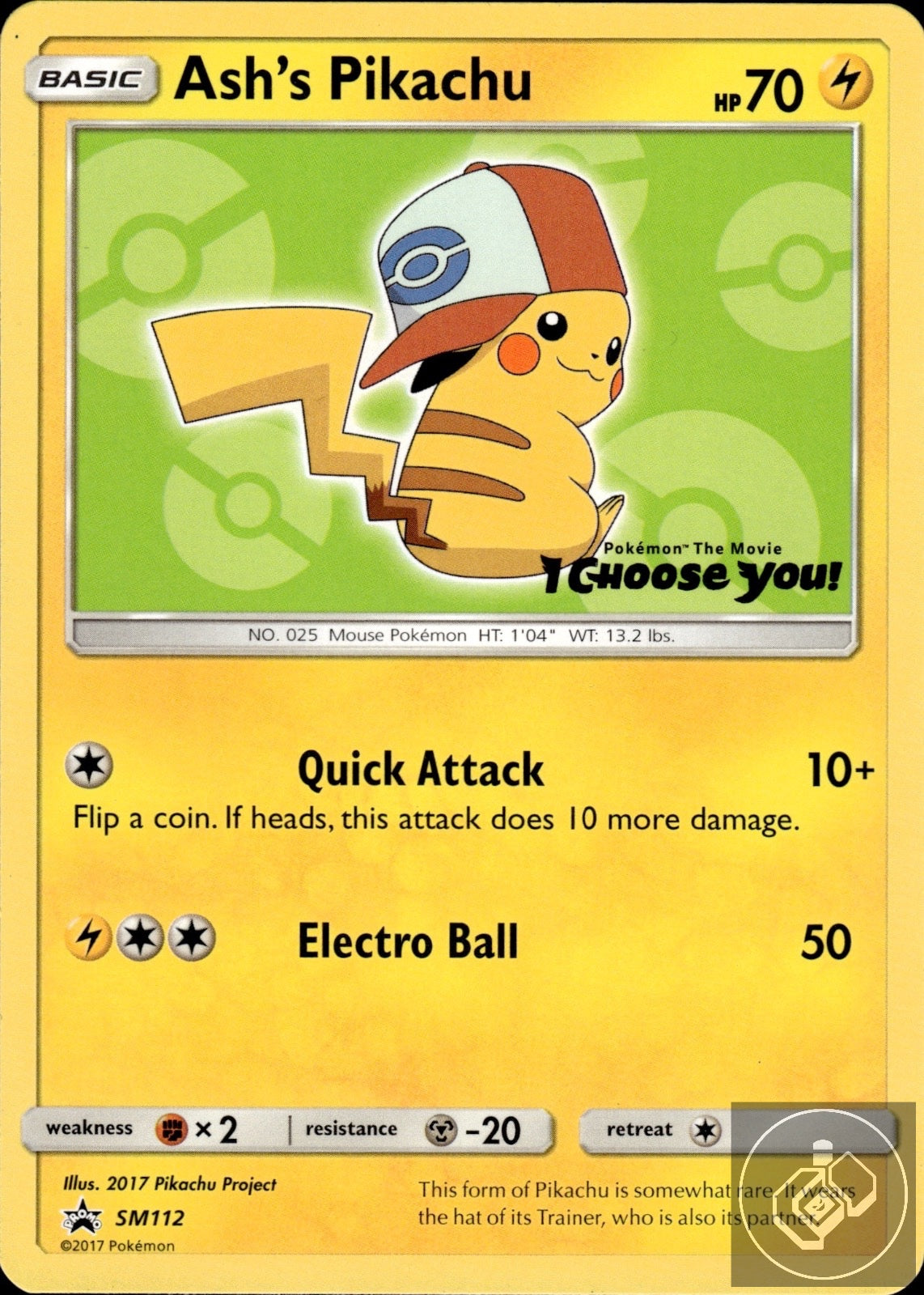 Ash's Pikachu - SM112 Promo Sun & Moon Promo Pokemon