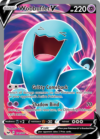 Wobbuffet V 191/202 Ultra Rare Sword & Shield Pokemon