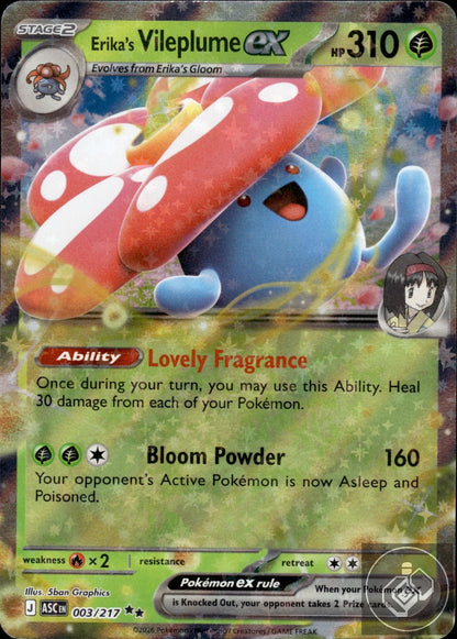 Erika's Vileplume ex 003/217 Double Rare Ascended Heroes Pokemon
