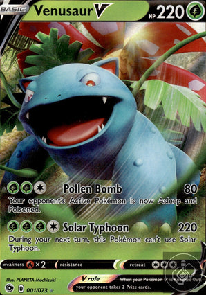 Venusaur V 001/073 Holo V Rare Champion's Path Pokemon