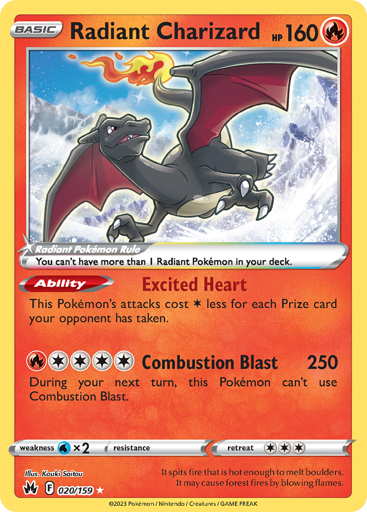 Radiant Charizard 020/159 Radiant Rare Crown Zenith Pokemon
