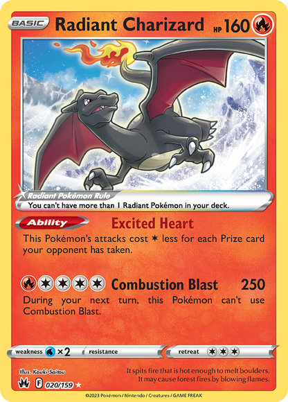 Radiant Charizard 020/159 Radiant Rare Crown Zenith Pokemon