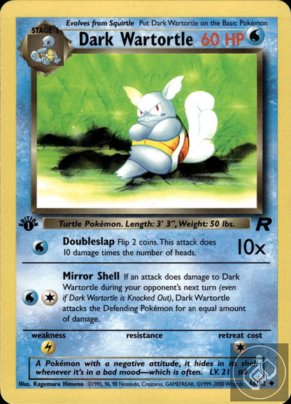 Dark Wartortle 46/82 Uncommon Team Rocket Pokemon 1st Edition