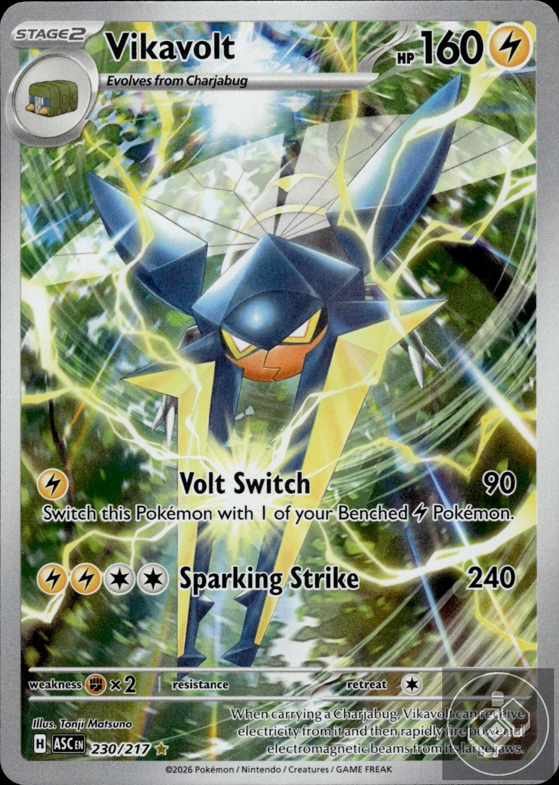 Vikavolt 230/217 Illustration Rare Ascended Heroes Pokemon