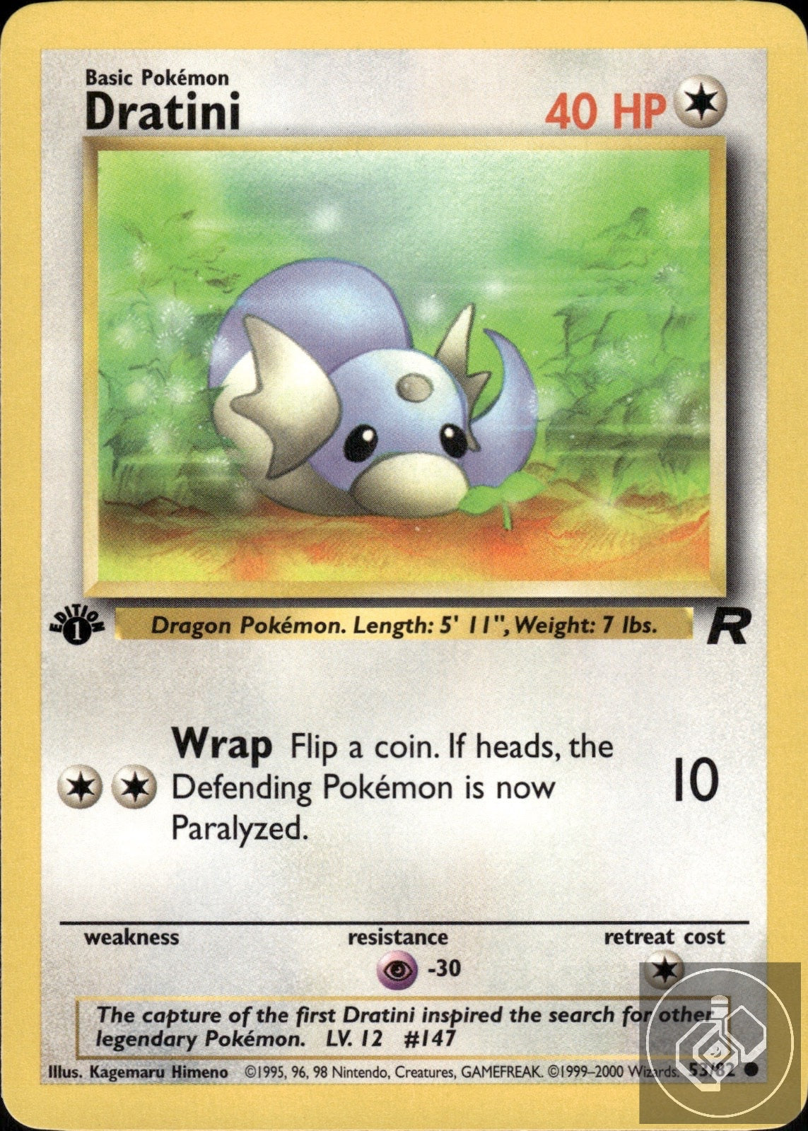Dratini 53/82 Common Team Rocket Pokemon 1st Edition
