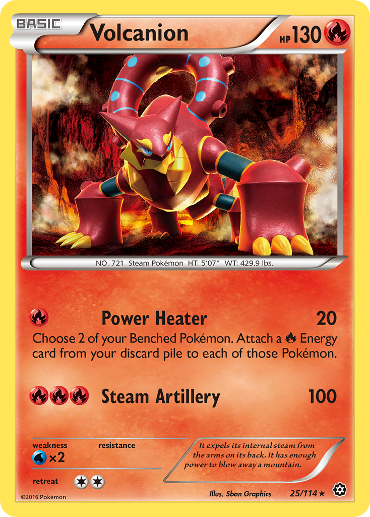 Volcanion 25/114 Rare Steam Siege Pokemon