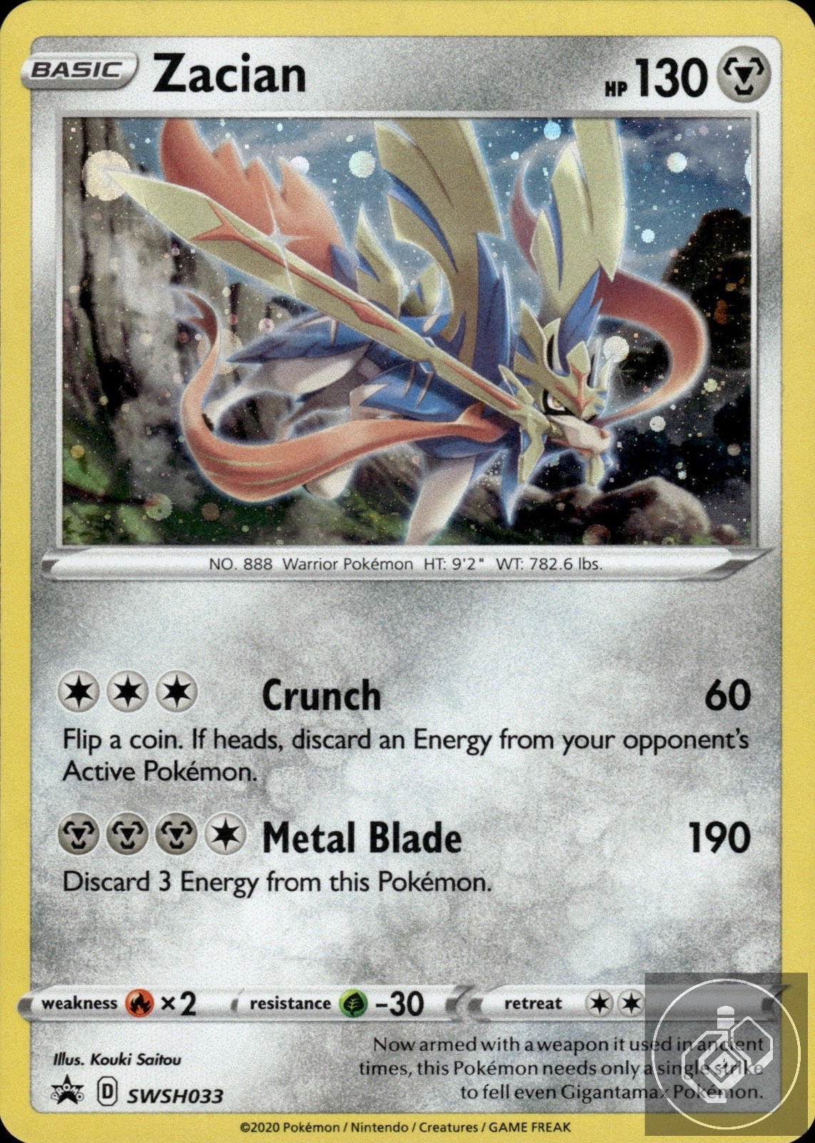 Zacian SWSH033 Holo Promo Sword & Shield Promo Pokemon Holo