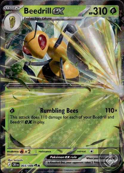 Beedrill ex 003/086 Double Rare Chaos Rising Pokemon
