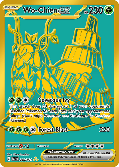 Wo-Chien ex 240/091 Hyper Rare Paldean Fates Pokemon