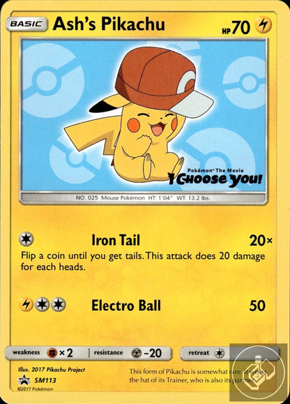 Ash's Pikachu SM113 Promo SM Promos Pokemon