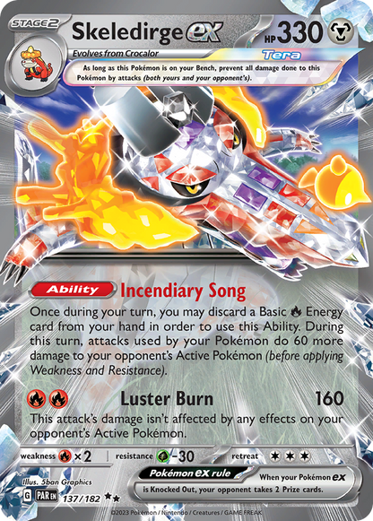 Skeledirge ex 137/182 Double Rare Paradox Rift Pokemon