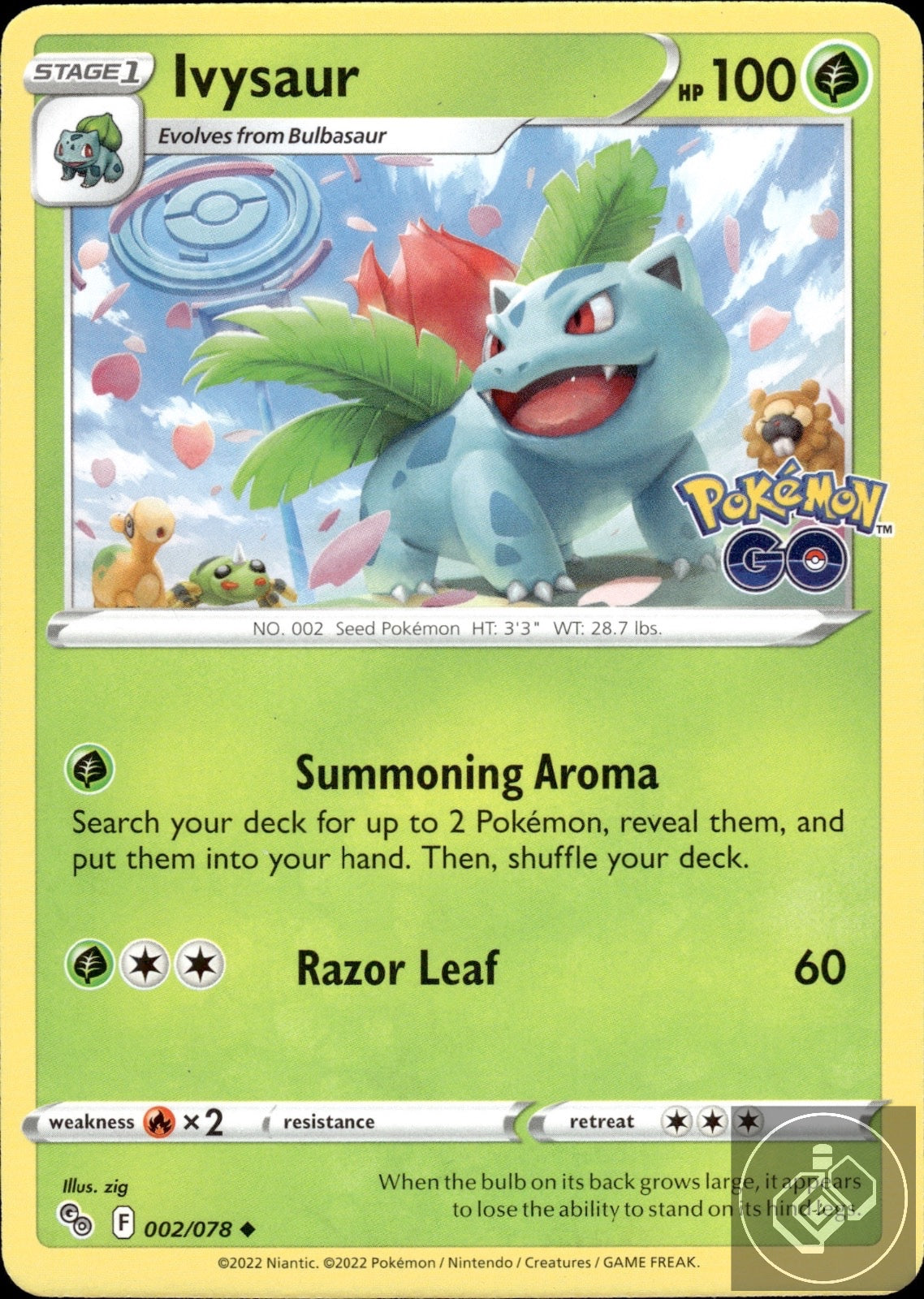 Ivysaur 002/078 Uncommon Pokemon GO Pokemon
