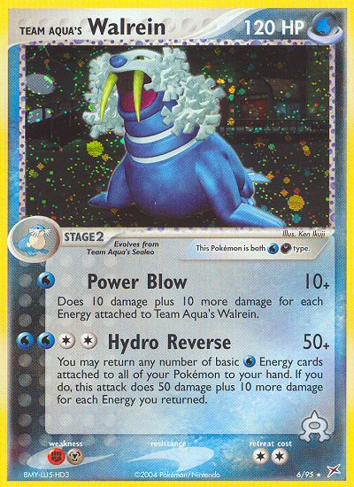 Team Aqua's Walrein 6/95 Holo Rare Team Magma vs Team Aqua Pokemon Holo