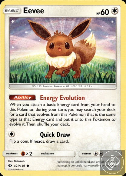 Eevee 101/149 Common SM Base Set Pokemon