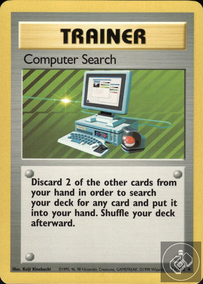 Computer Search 71/102 Rare Base Set Unlimited Pokemon