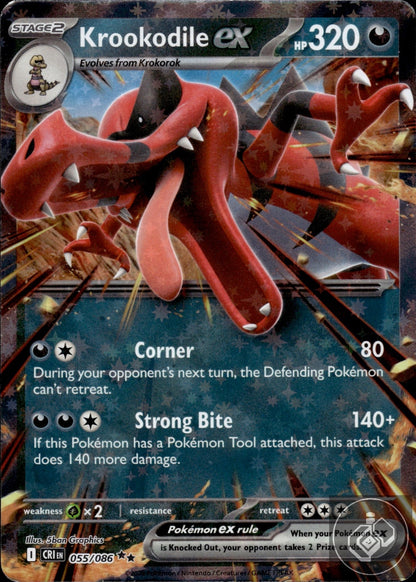 Krookodile ex 055/086 Double Rare Chaos Rising Pokemon Holo