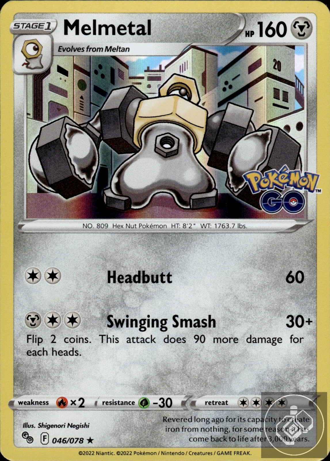 Melmetal 046/078 Holo Rare Pokemon GO Pokemon
