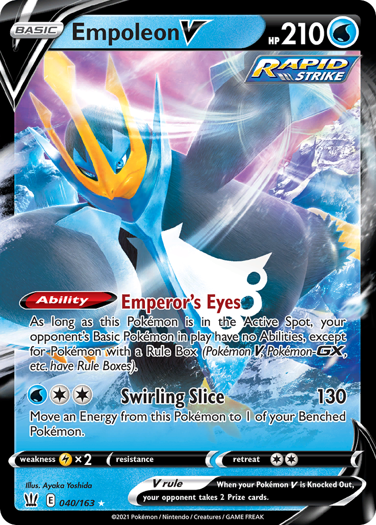 Empoleon V 040/163 Holo V Rare Battle Styles Pokemon