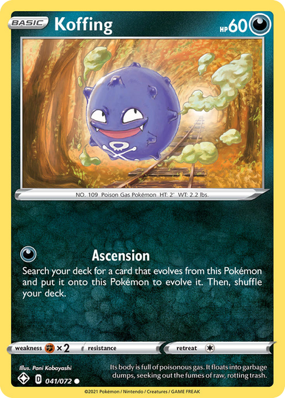 Koffing 041/072 Common Shining Fates Pokemon Reverse Holo