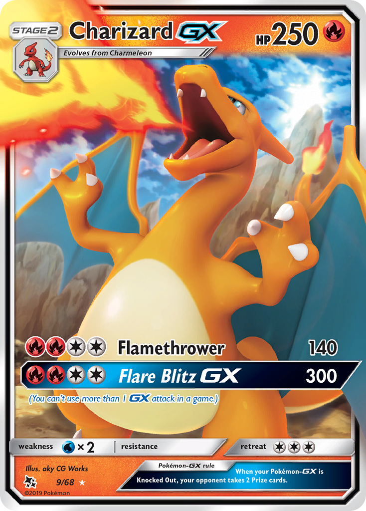 Charizard GX 9/68 Holo GX Rare Hidden Fates Pokemon
