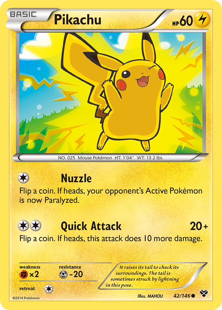 Pikachu 42/146 Common XY Pokemon Reverse Holo
