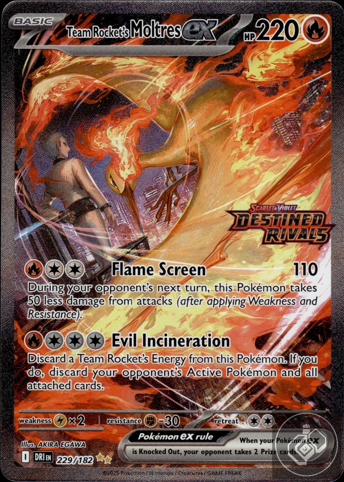 Team Rocket's Moltres ex 229/182 Holo Miscellaneous Cards & Products Pokemon