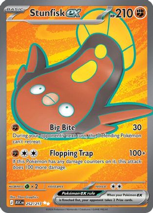 Stunfisk ex 252/217 Ultra Rare Ascended Heroes Pokemon