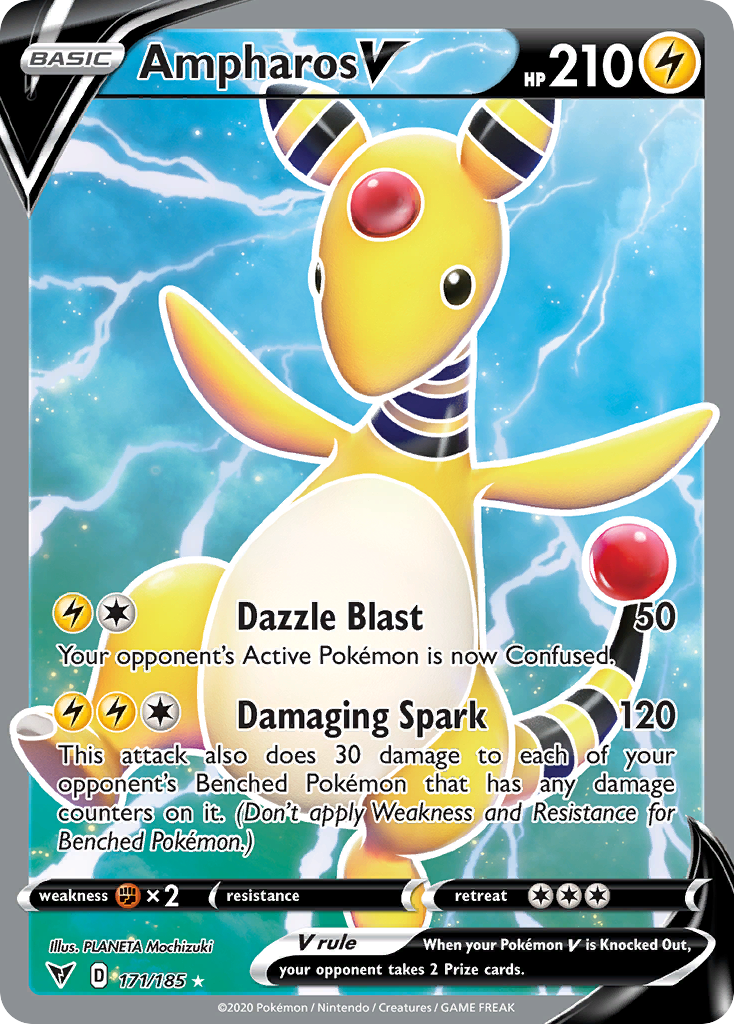 Ampharos V 171/185 Ultra Rare Vivid Voltage Pokemon