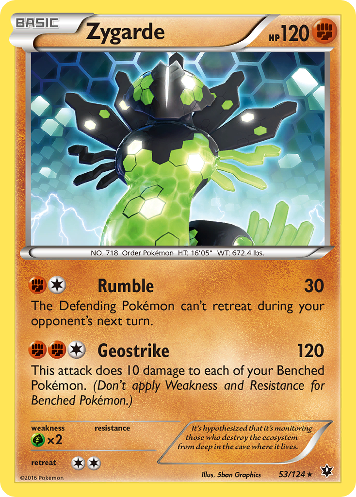 Zygarde 53/124 Rare Fates Collide Pokemon