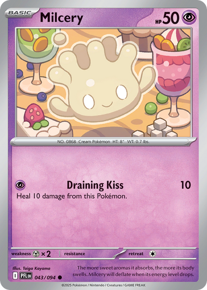 Milcery 043/094 Common Phantasmal Flames Pokemon