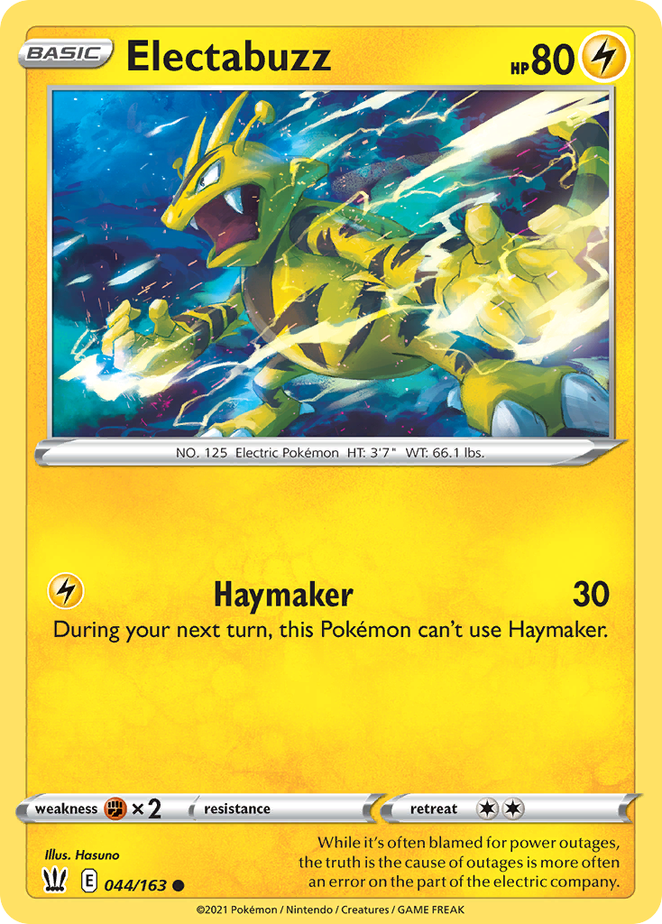Electabuzz 044/163 Common Battle Styles Pokemon Reverse Holo
