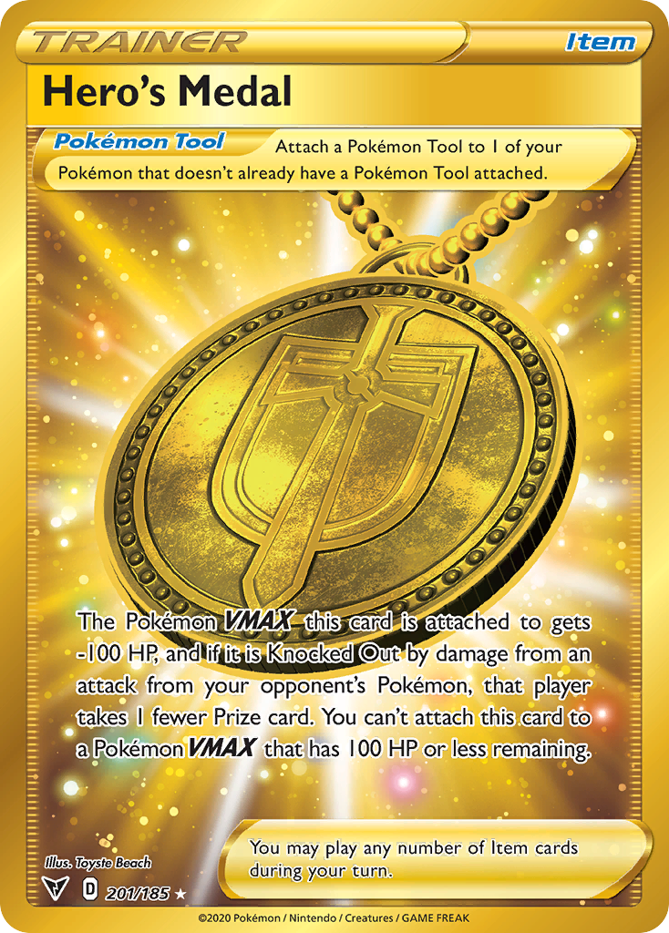 Hero's Medal 201/185 Secret Rare Vivid Voltage Pokemon