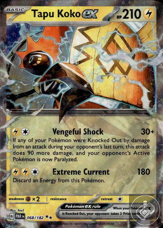Tapu Koko ex 068/182 Double Rare Paradox Rift Pokemon