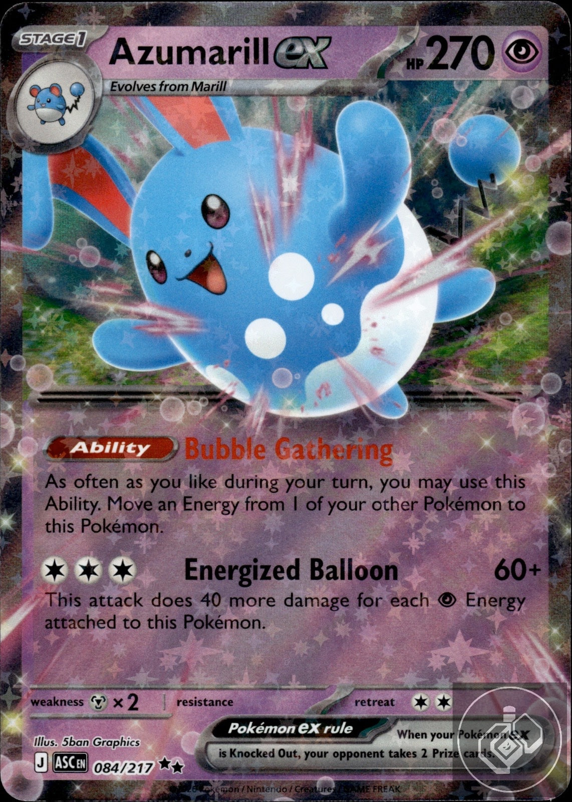 Azumarill ex 084/217 Double Rare Ascended Heroes Pokemon
