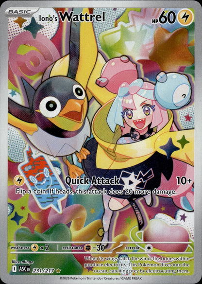 Iono's Wattrel 231/217 Illustration Rare Ascended Heroes Pokemon
