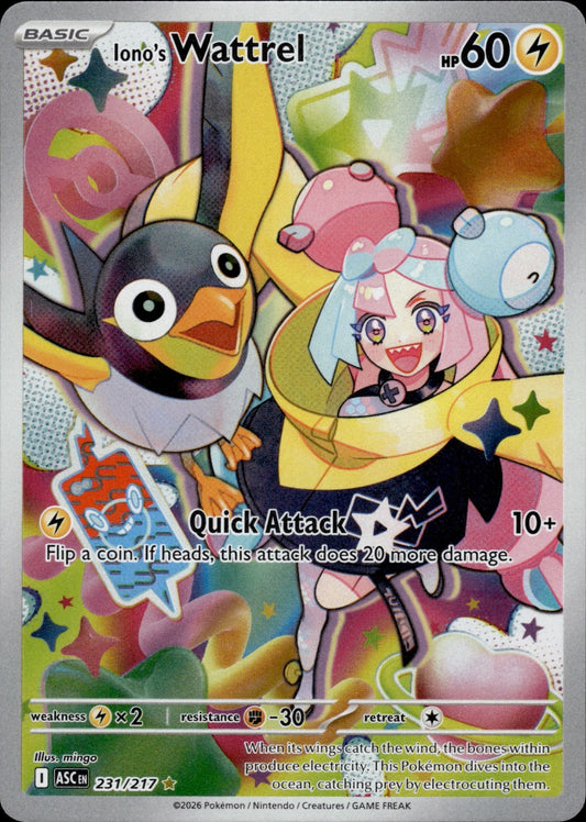 Iono's Wattrel 231/217 Illustration Rare Ascended Heroes Pokemon