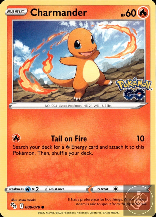 Charmander 008/078 Common Pokemon GO Pokemon