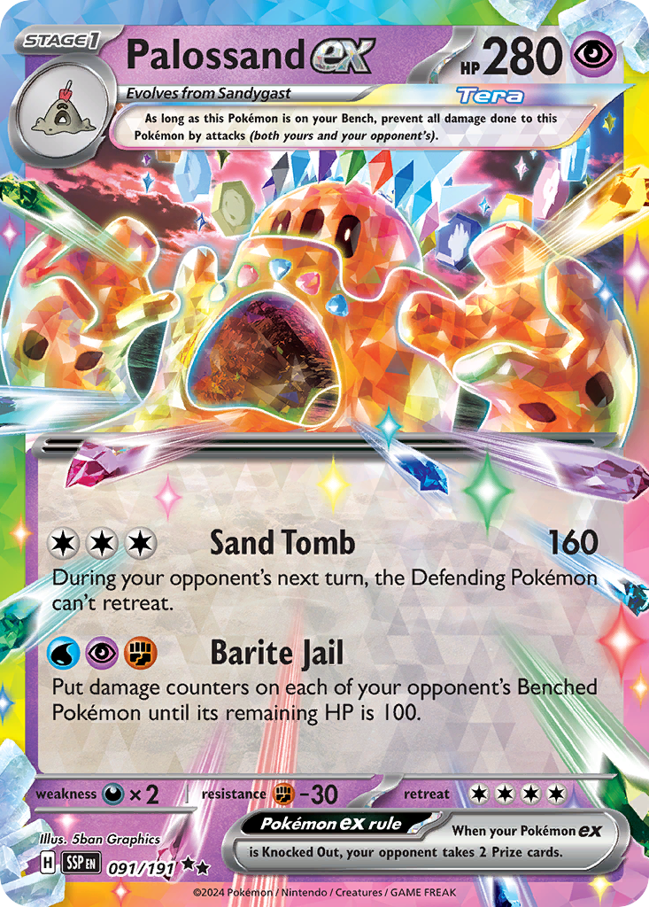 Palossand ex 091/191 Double Rare Surging Sparks Pokemon