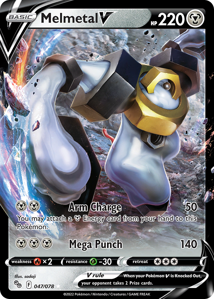Melmetal V 047/078 Holo V Rare Pokemon GO Pokemon