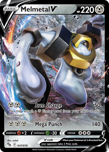 Melmetal V 047/078 Holo V Rare Pokemon GO Pokemon