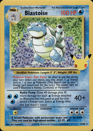 Blastoise 2/102 Classic Collection Celebrations: Classic Collection Pokemon